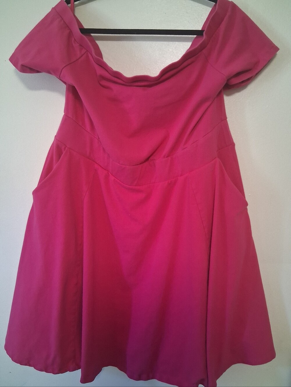 Torrid Bright Pink Off-Shoulder Dress